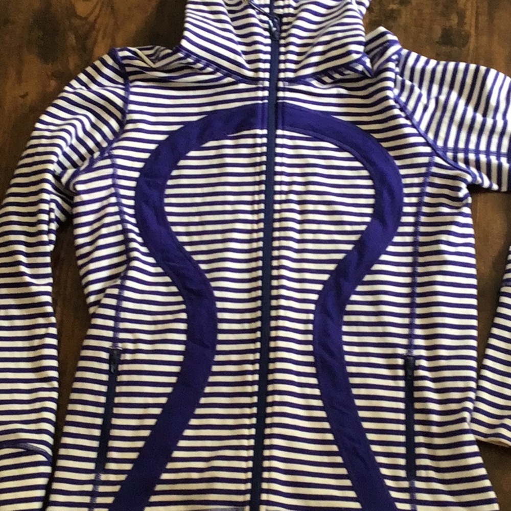 lululemon athletica Purple and White Striped Hoodie